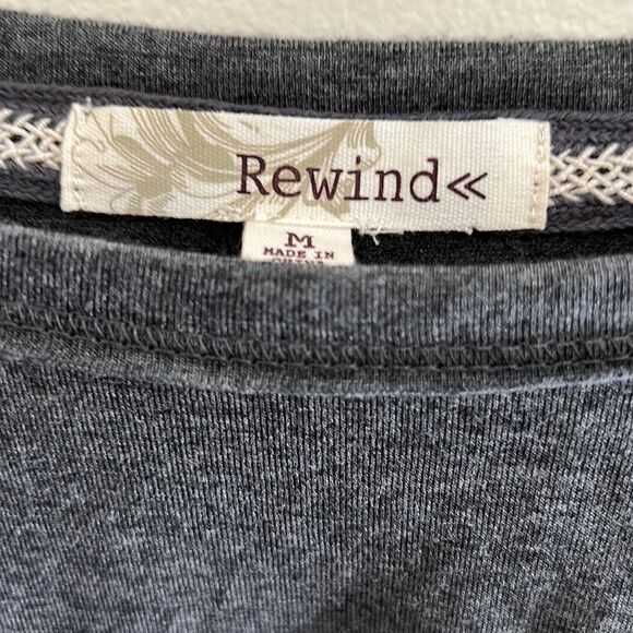 😊3/$30 ReWind 3/4 sleeve top with solid and print - Sz M - Picture 9 of 11